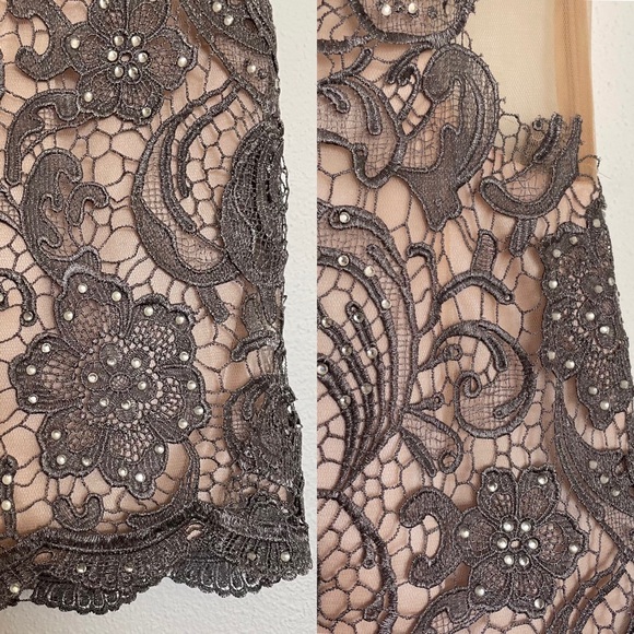 Dave & Johnny Sleeveless Mesh Lace Mini Dress Size 1/2 - Picture 8 of 14